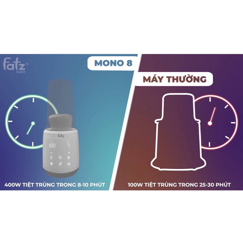 MÁY HÂM SỮA VÀ TIỆT TRÙNG ĐIÊN TỬ  FATZ BABY MONO 8 - FB3011TN