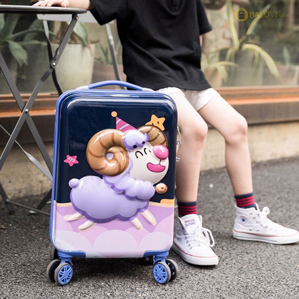 Vali Kéo Trẻ Em BeddyBear Họa Tiết Con Cừu Chống va Đập Cho Bé Trai / Gái từ 4t