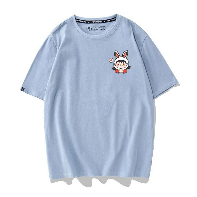 [Hàng Xịn, Gía Tốt] Áo Phông Thun Nữ Tay Ngắn Icon Họa Tiết Cô Bé Tai Thỏ Hàn Quốc - Unisex - Cotton - Mã AT029