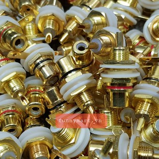 Cọc jack tín hiệu AV hoa sen lắp vỏ máy, hàn mạch
