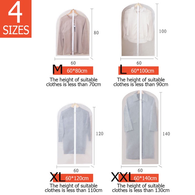【Dày dặn】Túi bọc bảo vệ quần áo chống bụi chống thấm nước tiện dụng