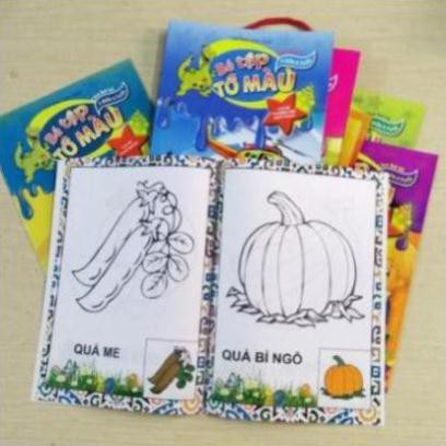 Set 8 quyển - Bộ tập tô cho bé: Tô màu, tô chữ, tô số, phát triển trí tuệ cho trẻ mẫu giáo: 3-4 tuổi, 4-5 tuổi, 5-6 tuổi