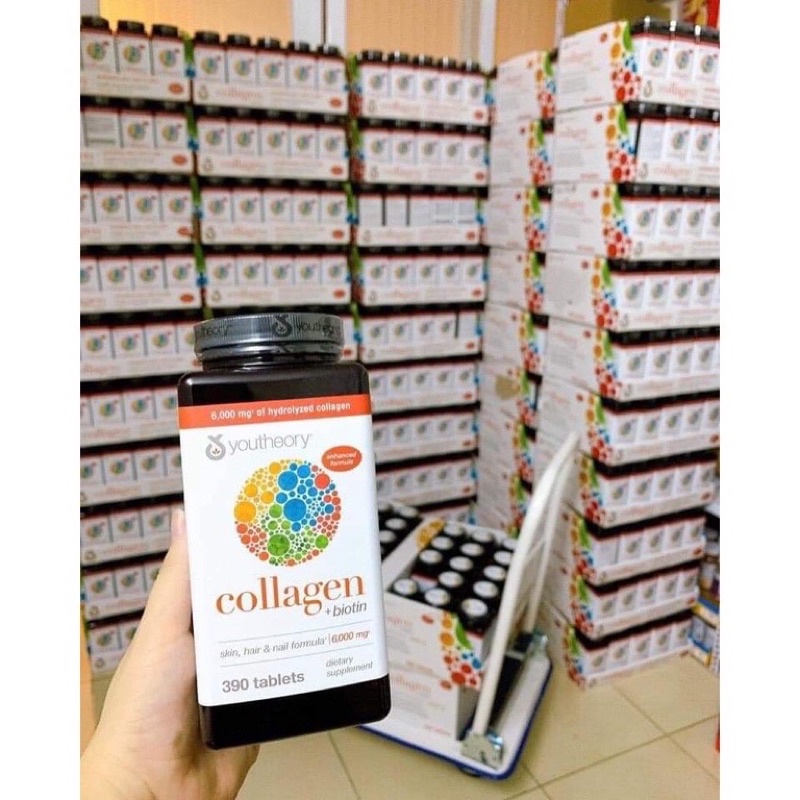 Viên uống Youtheory Collagen Biotin Mỹ đẹp da, tóc óng mượt hộp 390 viên - CO019