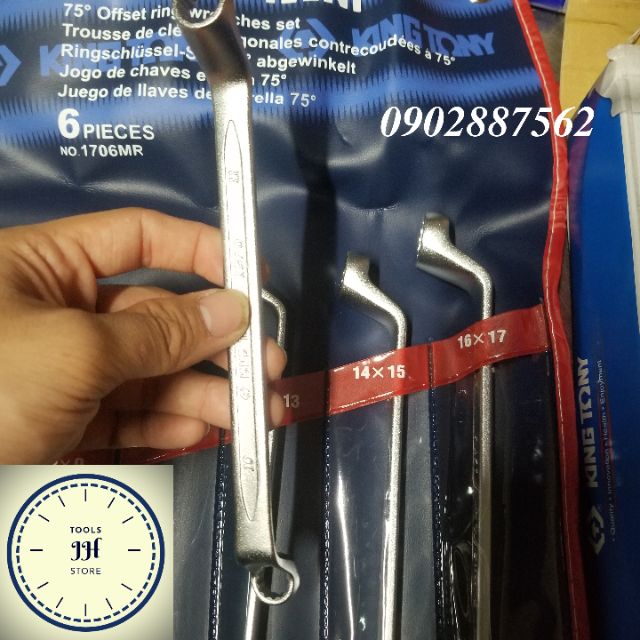 Bộ cờ lê 2 đầu vòng kingtony 6 cây 6mm-17mm hàng xịn taiwan