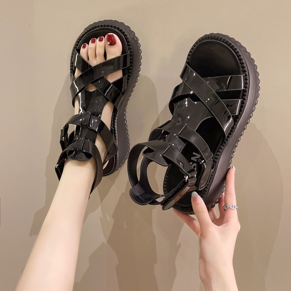 Giày Sandal Đế Dày Chống Trượt Thời Trang Mùa Hè Hàn Quốc 2023 Cho Nữ