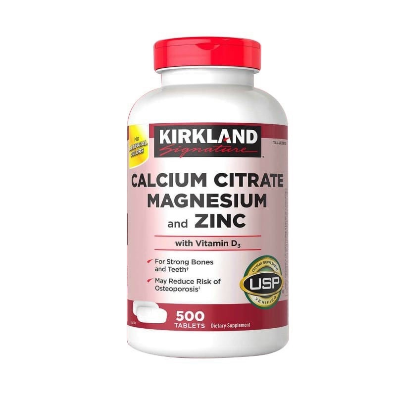 Viên Uống Calcium Magnesium Zinc 500 viên Kirkland