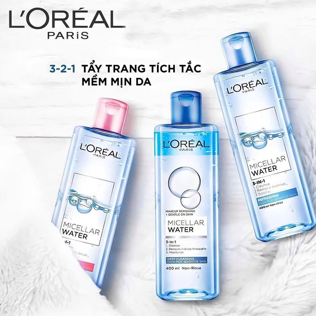 Nước tẩy trang L'Oreal Micellar dịu nhẹ, sạch sâu