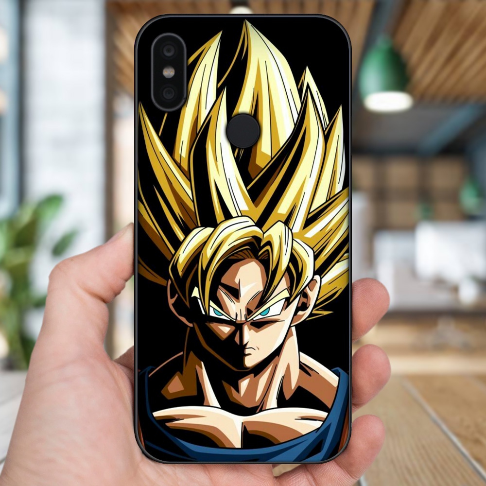 Ốp lưng Xiaomi Redmi S2 viền đen in hình Goku Dragon Ball