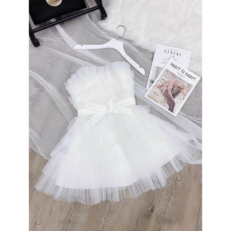 Đầm cúp tầng dúm cực xinh kèm ảnh và video 1000% thật