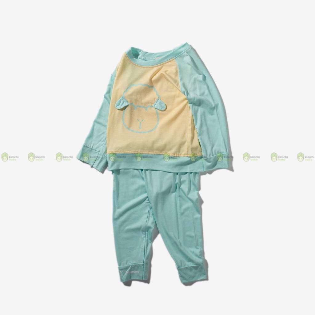 Bộ Dài Tay Bé Gái, Bé Trai KIMCHIBABY Vải Thun Lạnh Hoạ Tiết Cừu Non, Bộ Quần Áo Trẻ Em Thu Đông KWTD2205