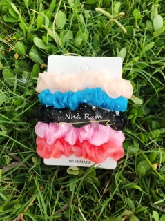 Set 3 cột tóc scrunchies cỡ nhỏ mini