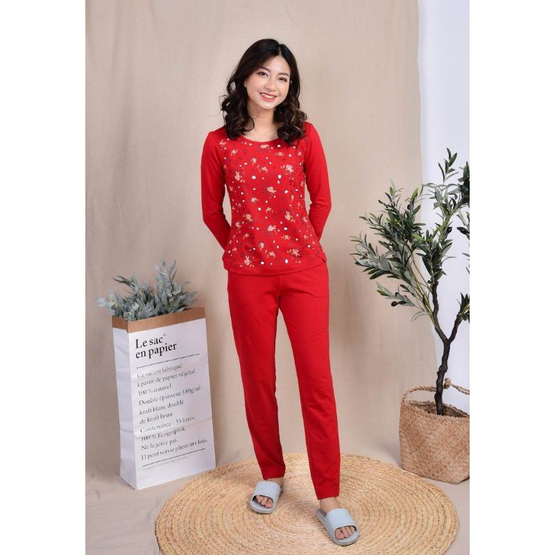 Bộ mặc nhà Winny cotton dài tay Thu Đông 808D Giá 538.000đ