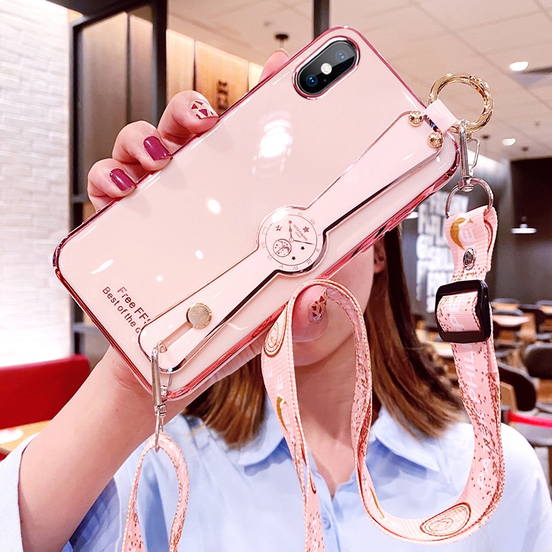 Ốp lưng iphone x xs xr xs max Ốp Điện Thoại Mềm Họa Tiết Kim Cương Có Dây Đeo Cho iphone x xs xr xs max