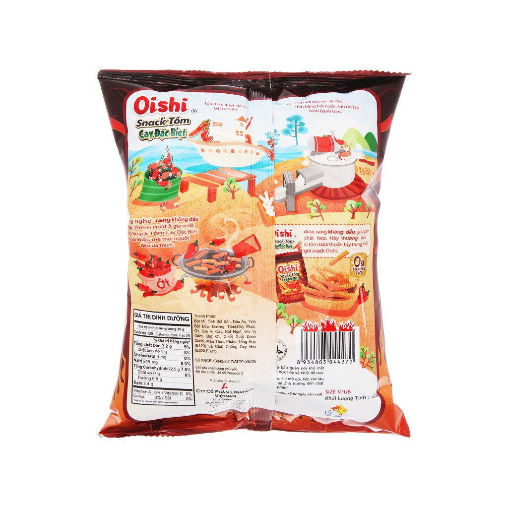 Snack tôm cay đặc biệt Oishi gói 40g_KK0148