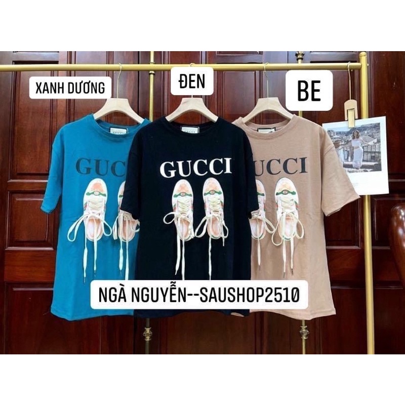 Áo phông in đôi giày buộc dây
