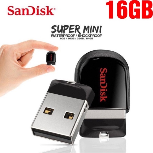 USB SanDisk 16GB Cruzer Fit CZ33 – USB Flash Diver – CHÍNH HÃNG BH 36 Tháng
