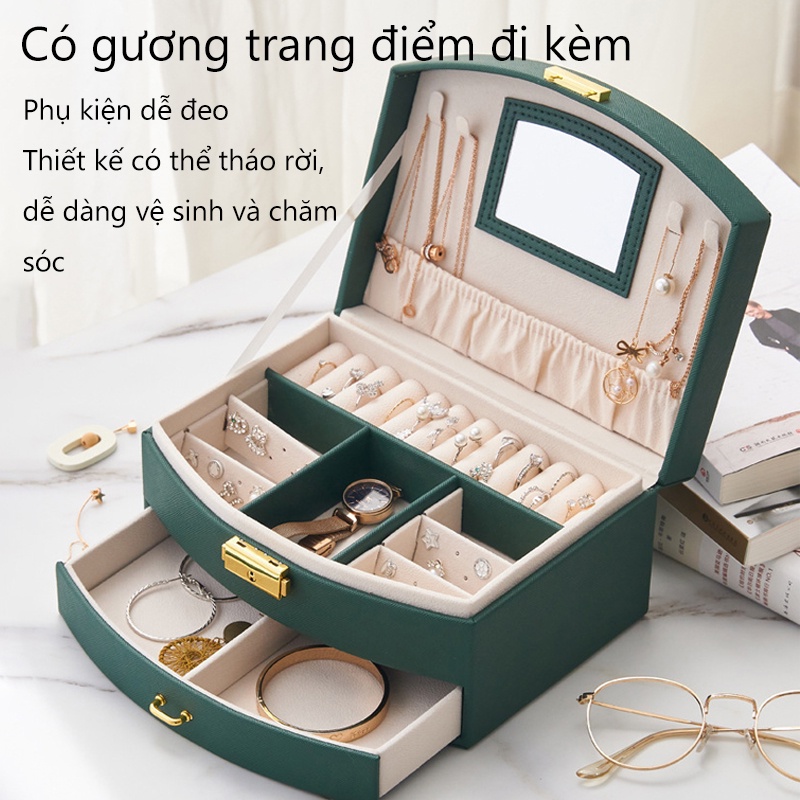 Hộp đựng đồ trang sức khuyên tai, lắc tay, vòng tay. Hộp cất đồ trang sức chống oxy hóa - YA33