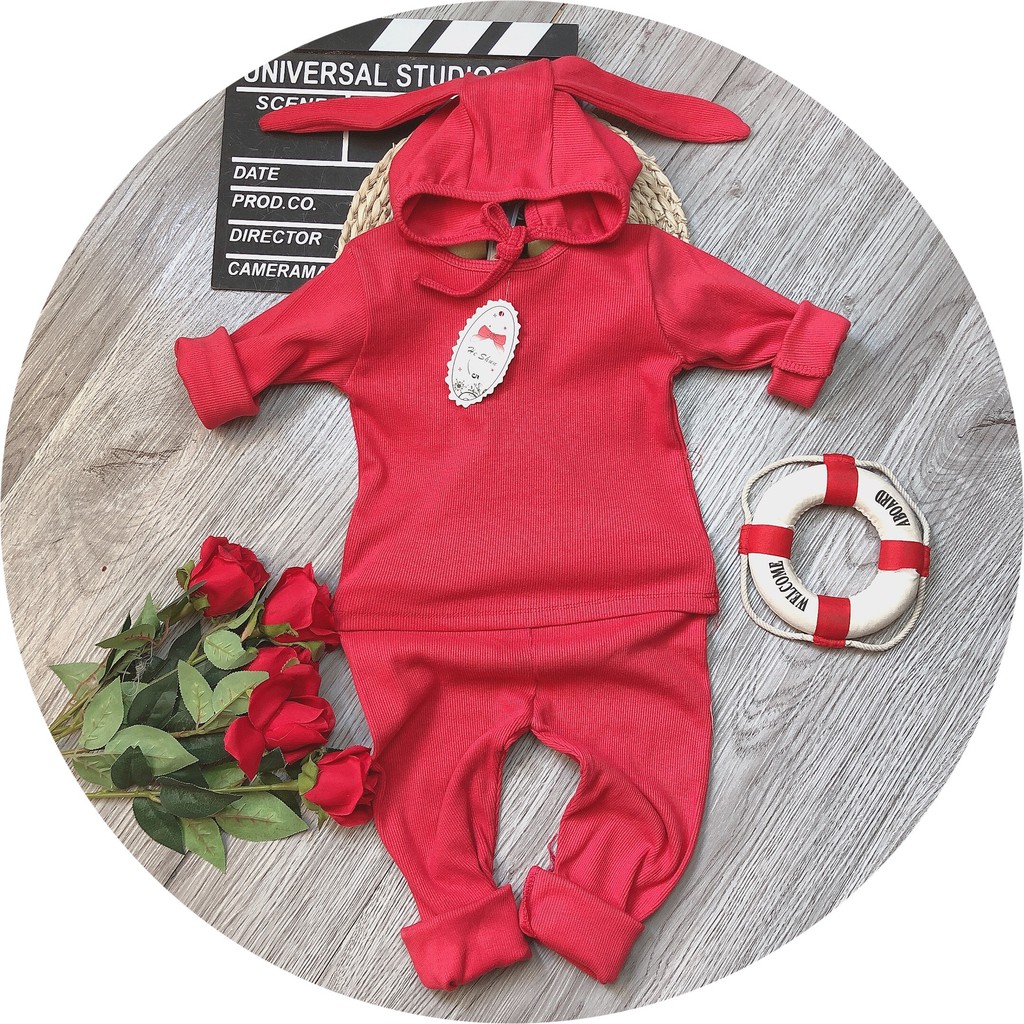 Bộ len tăm mũ rời tai thỏ QATE203 cho bé 8-18kg | BigBuy360 - bigbuy360.vn