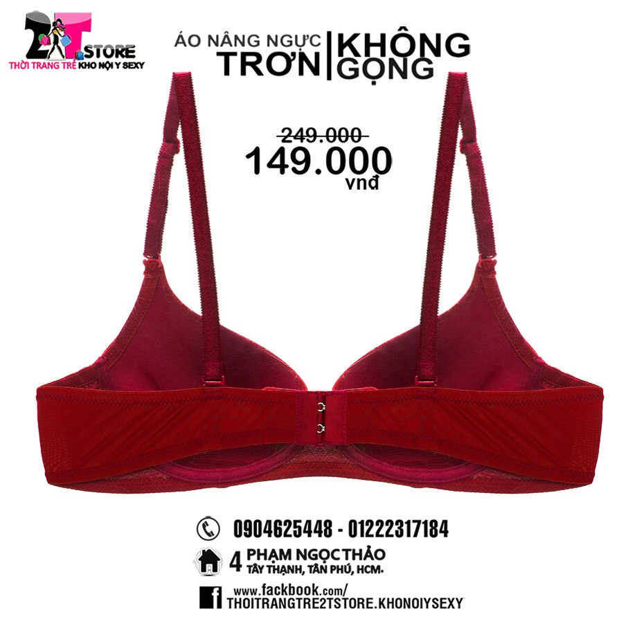 Áo Nâng Ngực Cotton Không Gọng Trơn (Đỏ)