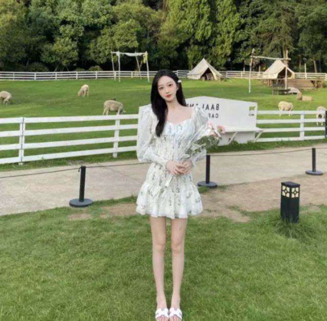 Đầm nhúng body hoạ tiết hoa nhí