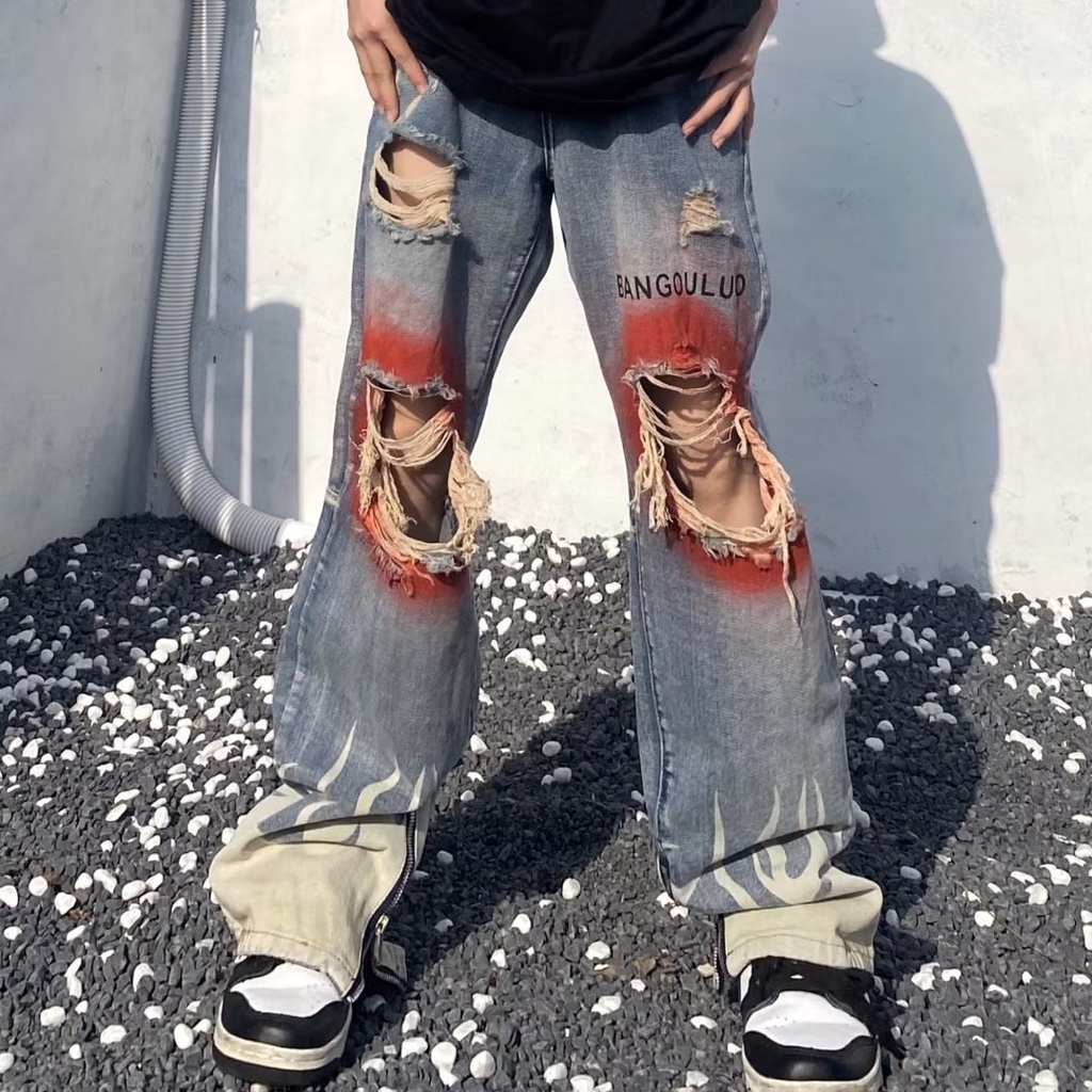 Quần jeans Nam Có Khóa Kéo Thời Trang Size S-3XL