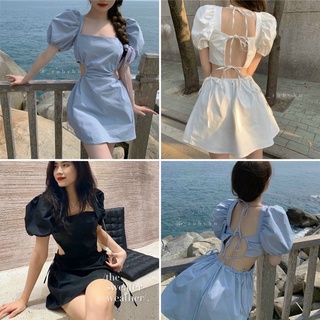 ĐẦM CỔ U TAY PHỒNG KHOÉT EO (KÈM VIDEO HÌNH THẬT)