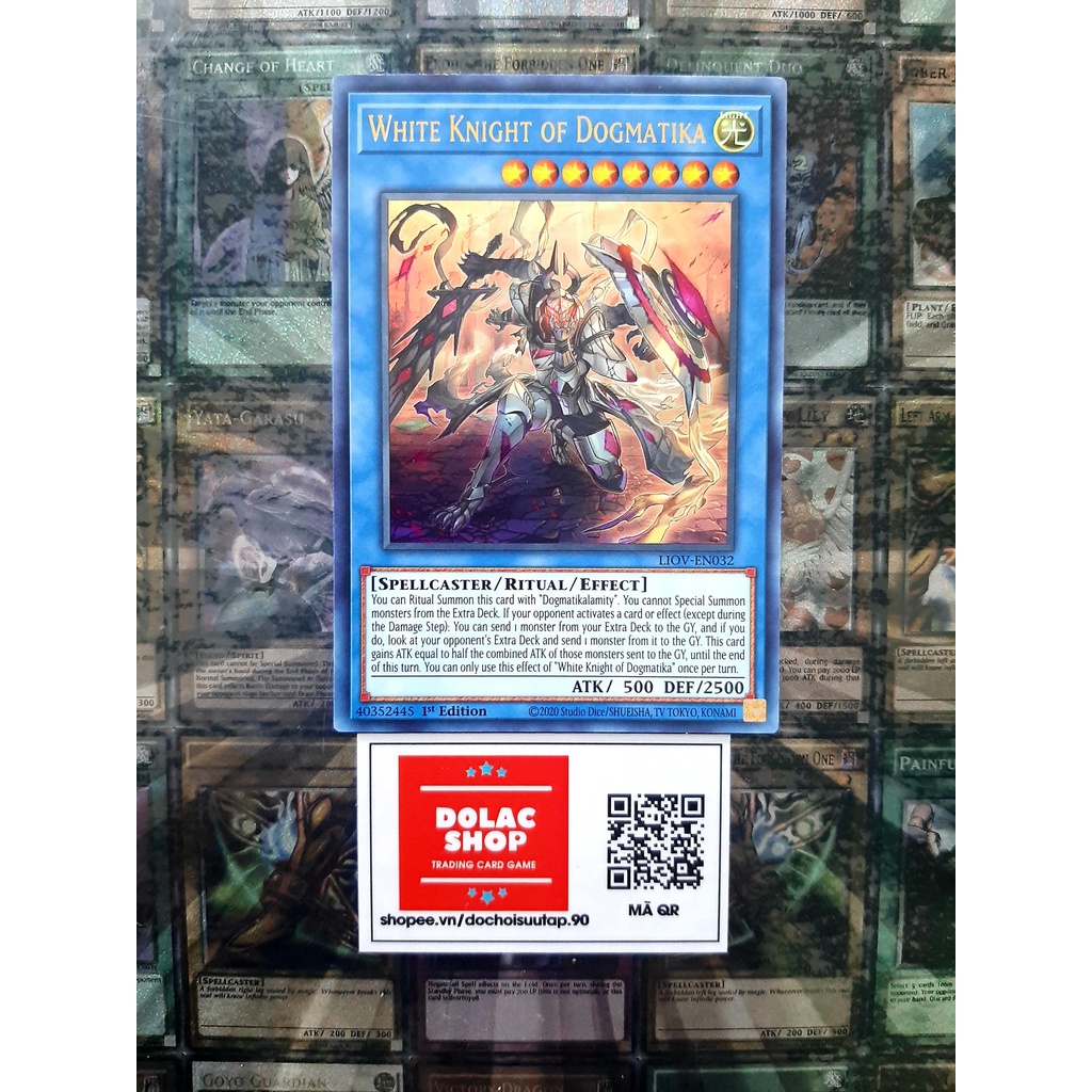 THẺ BÀI YUGIOH MONSTER - White Knight of Dogmatika - LIOV-EN032 - Ultra Rare 1st Edition