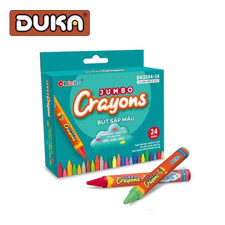 Văn Phòng Phẩm DUKA: Bút Sáp Màu Jumbo Crayons (24 Màu) DK 3304