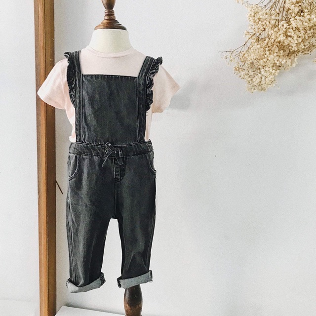 Yếm denim đen BG zara xk
