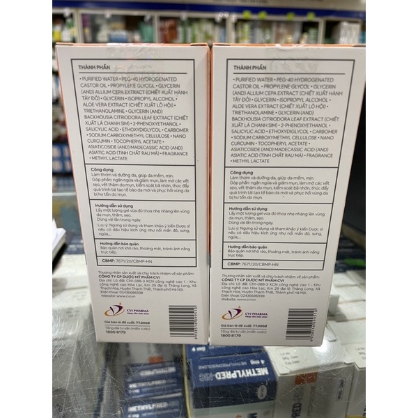 Gel bôi Nano Curcumin Decumar Advanced giúp ngừa mụn, giảm thâm, mờ sẹo, tái tạo da