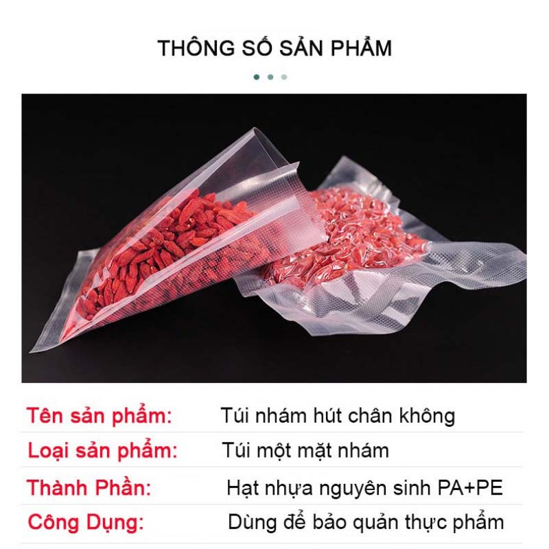 Túi hút chân không nhám 1 mặt túi đựng thực phầm hút chân không combo 50 túi đựng từ 700g&gt;1,3kg thực phẩm một túi