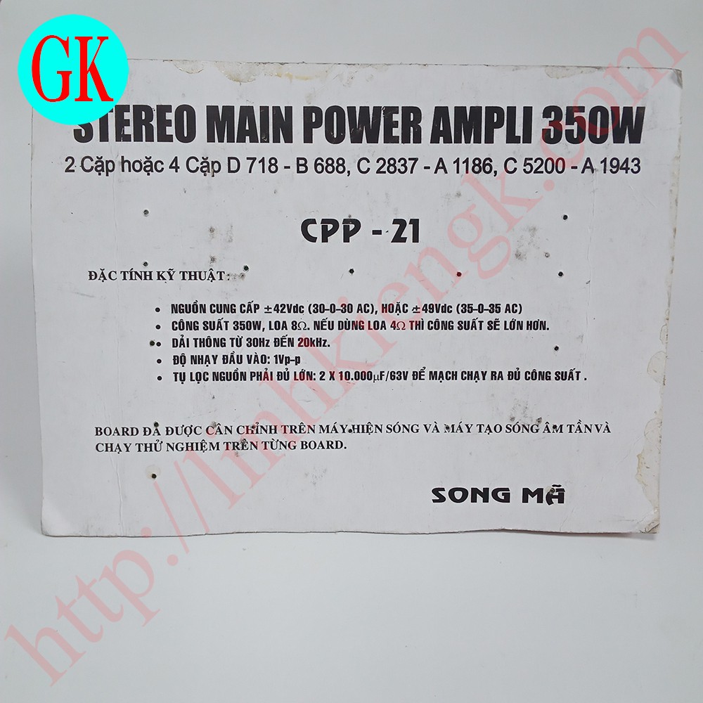 Mạch công suất ampli Song Mã CPP-21