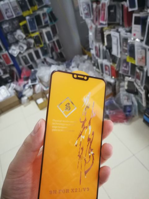 Cường lực 6D Vivo V9 Full Màn Full keo ôm màn 2.5D cao cấp ( tặng keo mép giấy lấy bụi )