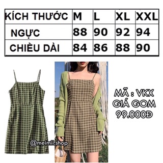 Đầm kẻ sọc màu xanh 2 dây