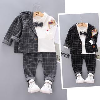 Bộ Đồ Vest Tay Dài Kiểu Hàn Quốc Thiết Kế Xinh Xắn Cho Bé Trai 01-2 - 3-4 Tuổi
