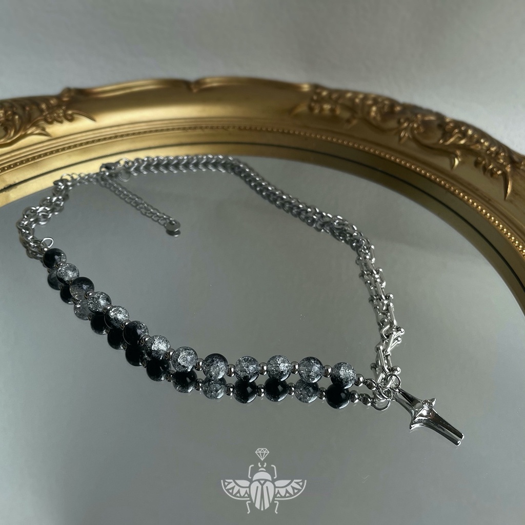 Vòng cổ Phong Cách hip hop Đính Hạt Đá Ngôi Sao Thời Trang unisex