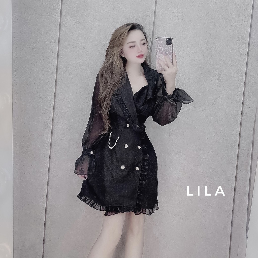 váy vest đầm vest tay phối-mã A011- thời trang thiết kế | BigBuy360 - bigbuy360.vn