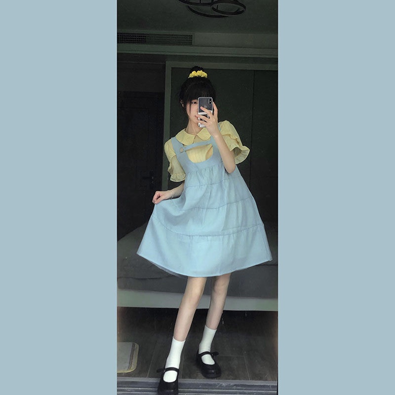 Đầm Yếm Dáng Rộng Xinh Xắn Dành Cho Nữ đầm bầu váy nữ váy bé gái váy dài chân váy dài váy nữ chân váy dài | BigBuy360 - bigbuy360.vn