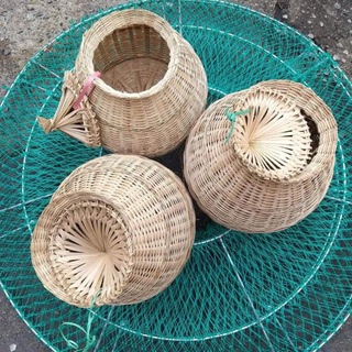 Tre tự nhiên- Giỏ cua giỏ cá giỏ tre decor size to 16*16cm -Mây tre đan việt