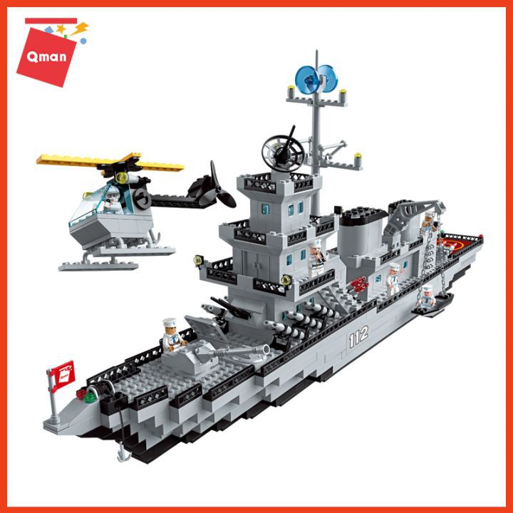 Bộ xếp hình Qman Chiến hạm- tàu thuyền: Lego- QMAN 112 gồm 970 chi tiết