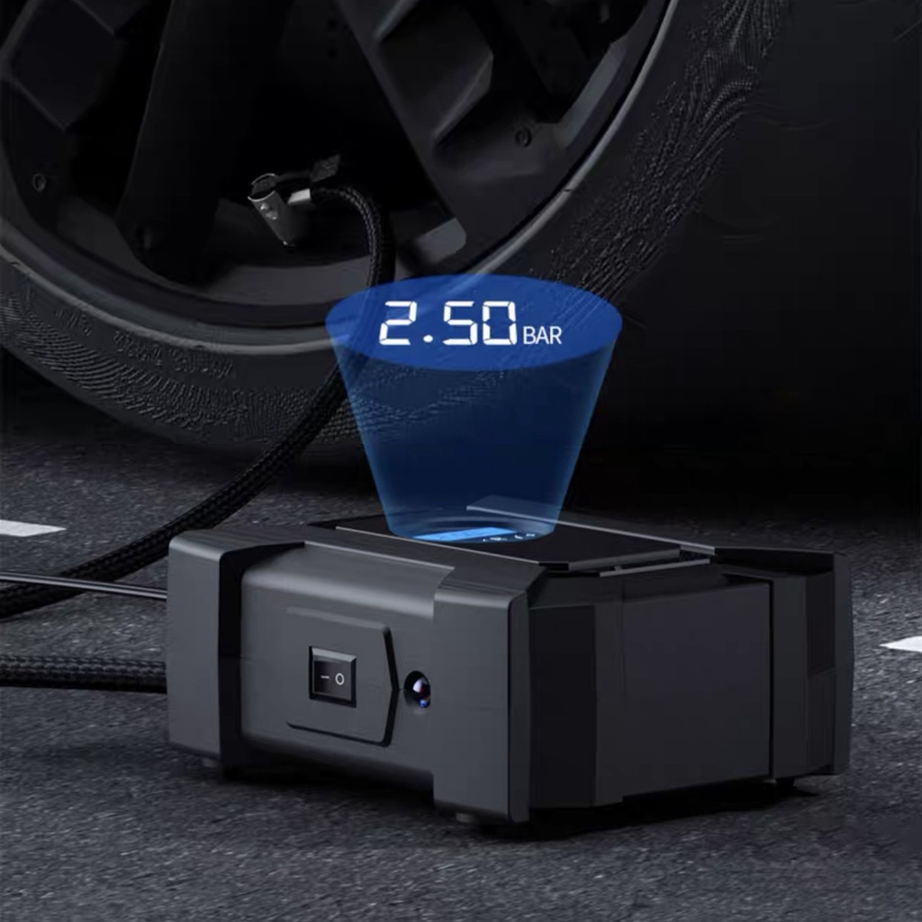Bơm Lốp Ô Tô Cao Cấp 120W Bơm Không Khí Siêu Mạnh Đa Chức Năng
