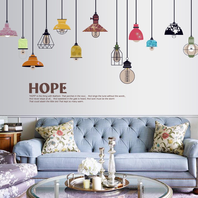 (XẢ KHO) [Nhiều mẫu] Decal dán tường đèn chùm