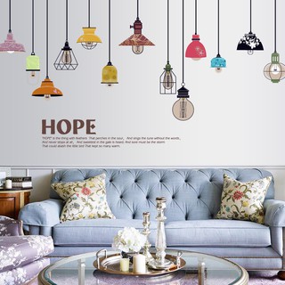 Decal dán tường đèn chùm