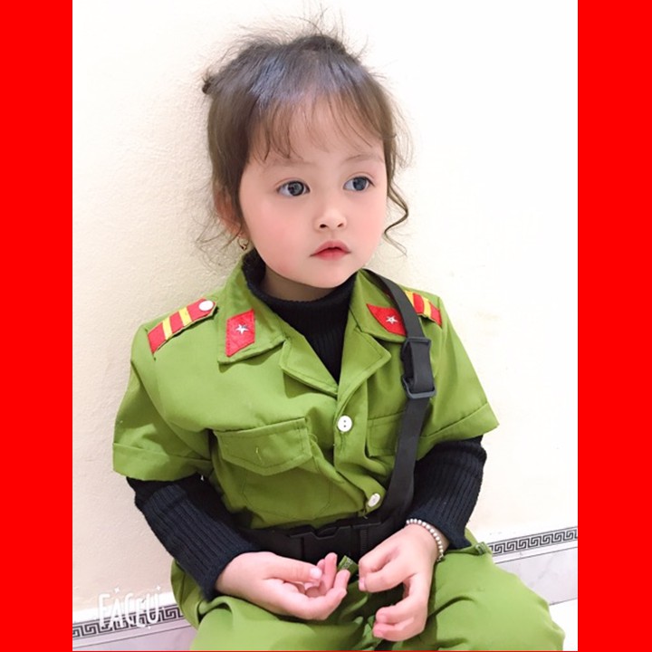 Bộ đồ công an cho bé siêu dễ thương - Bộ trang phục cảnh sát cho bé đầy đủ phụ kiện