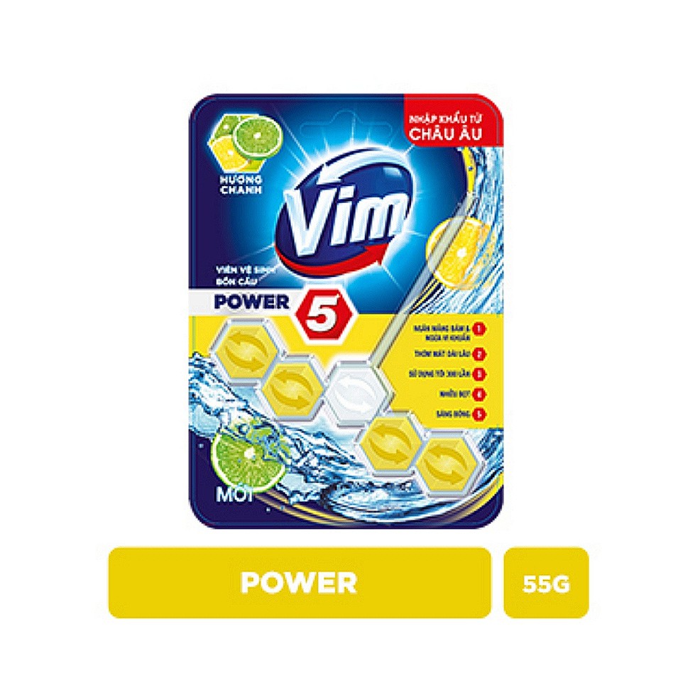 [Hoả Tốc] Viên Treo Bồn Cầu Vim Hương Oải Hương Tím Lavender và Power 5 Hương Chanh Vàng 55g 55 g