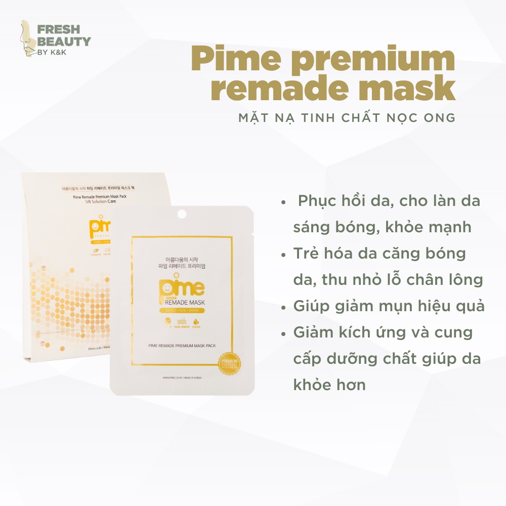 Mặt nạ tế bào gốc nọc ong Pime Remade Premium Mask Pack cấp ẩm, mờ thâm, tái tạo phục hồi da cho da mụn, nám, lão hóa 1M