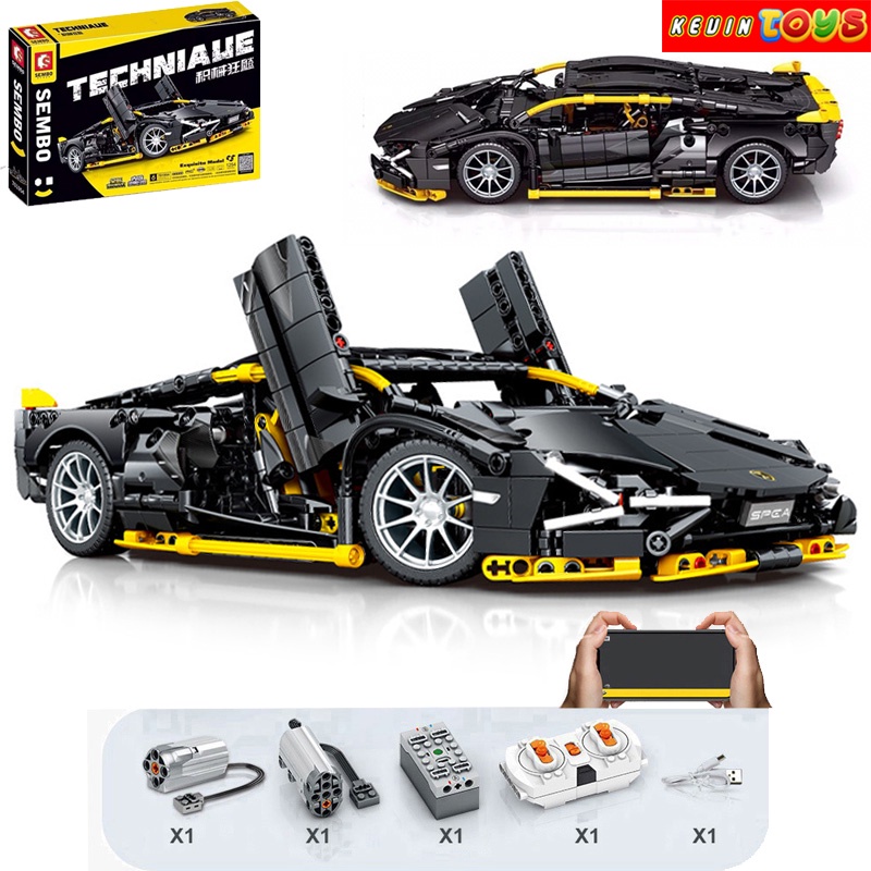 Đồ Chơi Lắp Ráp Kiểu LEGO Technic Xe Điều Khiển Từ Xa RC Siêu Xe Lamborghini Aventador SV No.701954 Với 1254 Mảnh Ghép