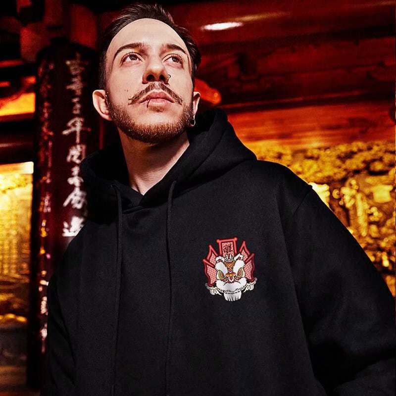 Áo hoodie họa tiết sư tử phong cách Trung Hoa sành điệu size M-5Xl | BigBuy360 - bigbuy360.vn