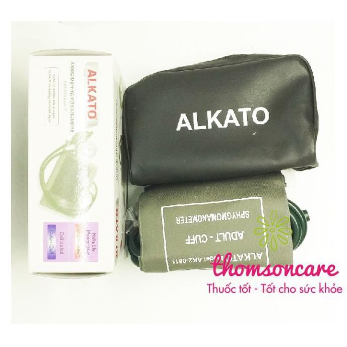 Bộ máy đo huyết áp cơ ALkato bằng quả bóp và đai quấn bắp tay, và Ống nghe Alkato - Nhập khẩu từ Nhật Bản