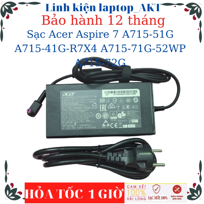 Sạc Acer NITRO 5 (logo Acer dập chìm) AN515-51 Aspire 7 A715-42G A715-43 A715-51G A715-41G A715-71G 